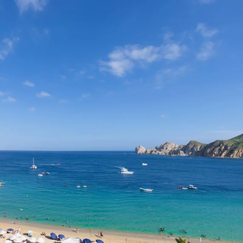 Cabo San Lucas with a view of Land's End and boats in the water.