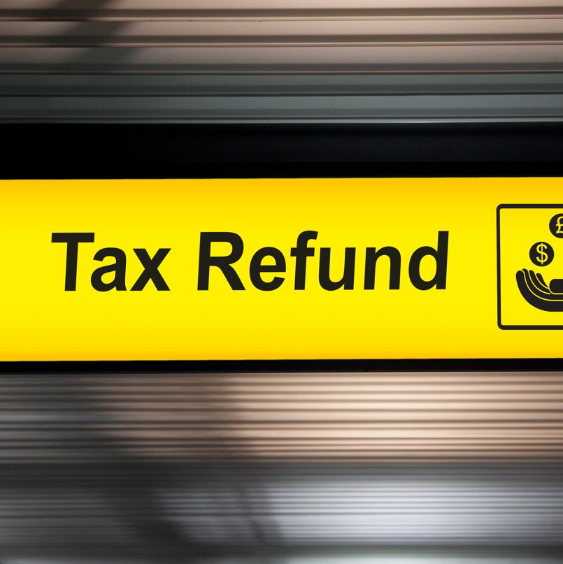 Tax Refund Sign At Airport