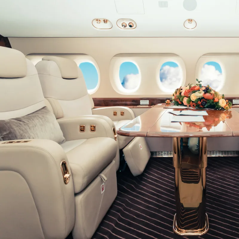 Private jet interior