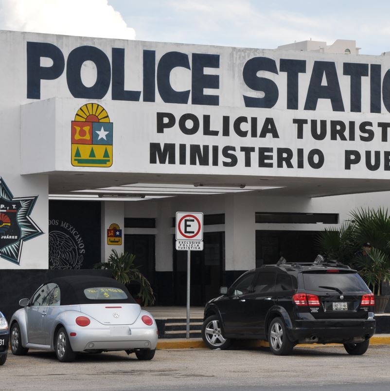 Police station on a Mexican beach town
