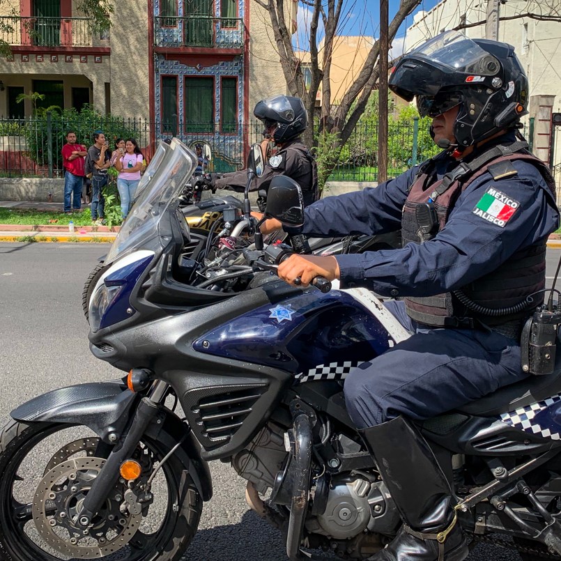 Mexican Motorcycle cop on his bike