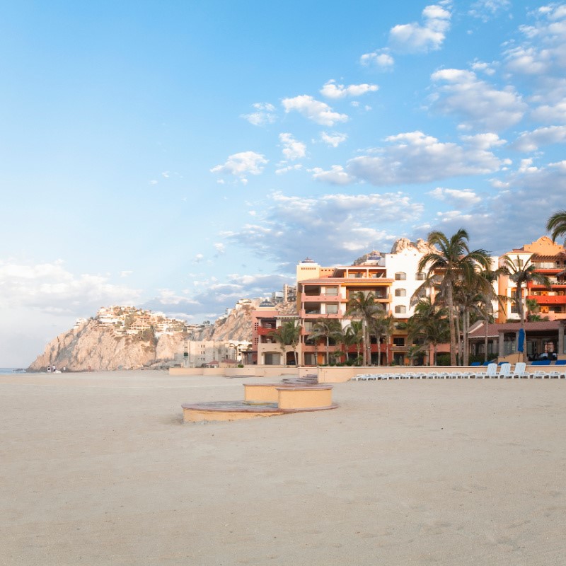 Los Cabos Resort in front of a beautiful beachfront resort.