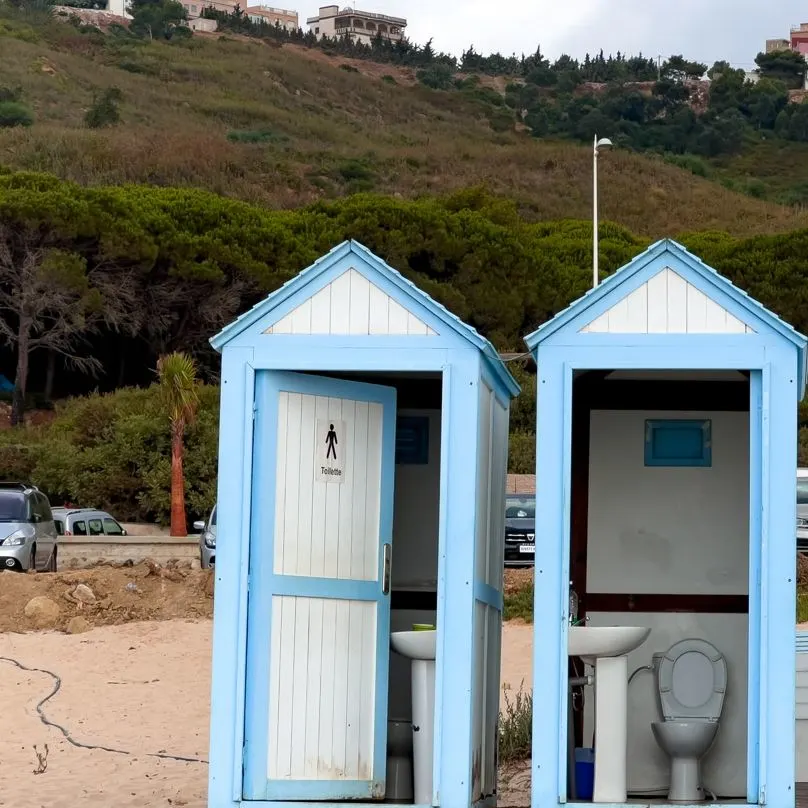 Public Restrooms At A Beach