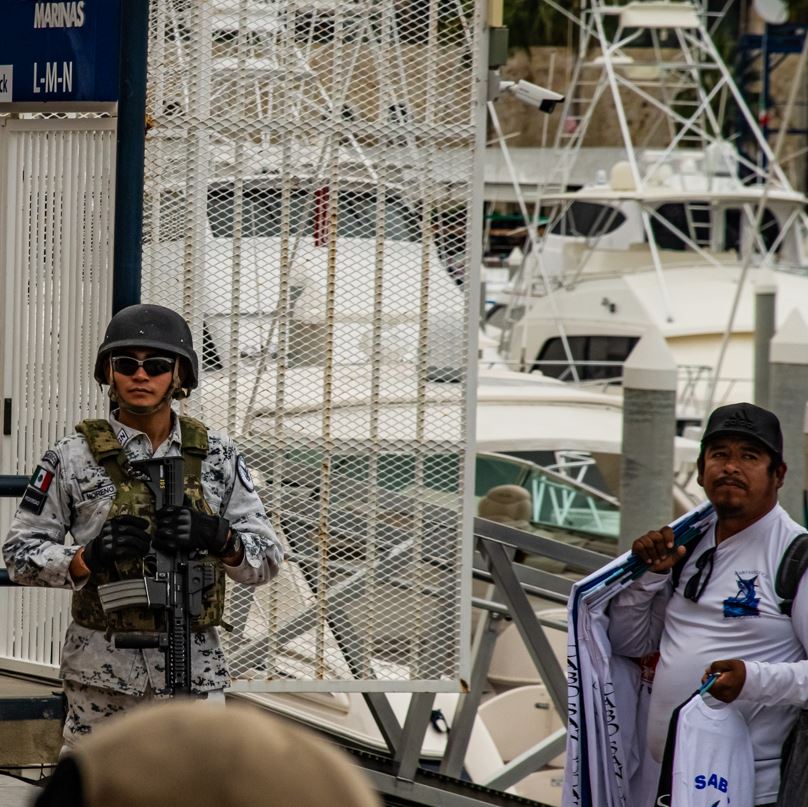 Vendor Stopped By Armed Guard At The Los Cabos Marina