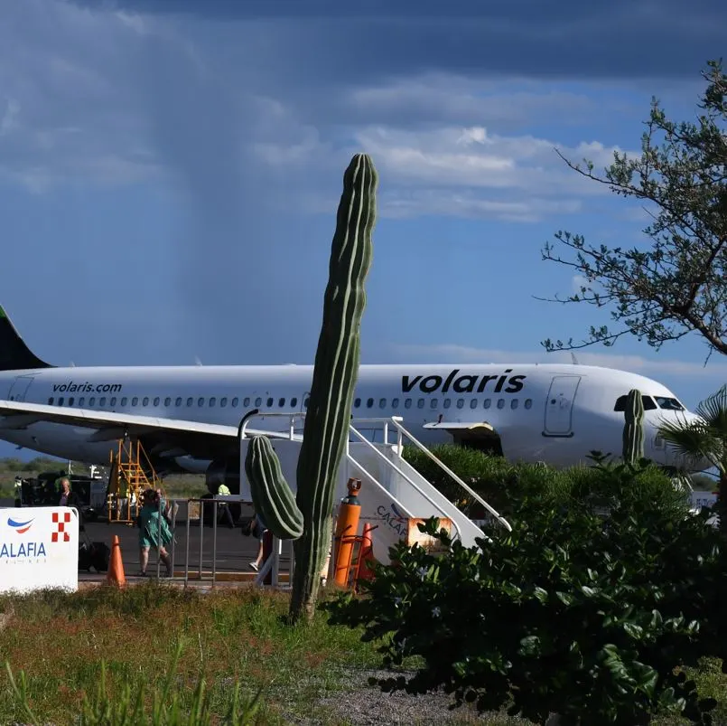 Volaris Plane on the runway in a mexican airport