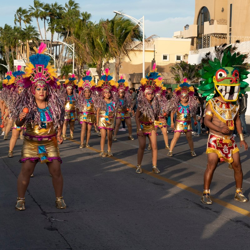 Carnival dancers in headresses