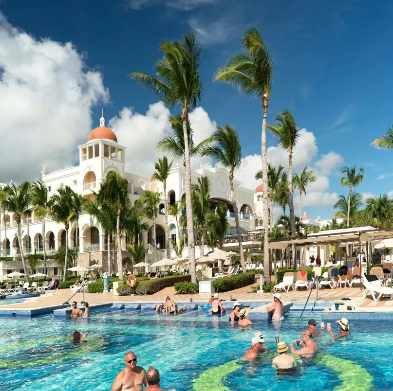 Los Cabos Hotel With Tourists Flocking the pool area