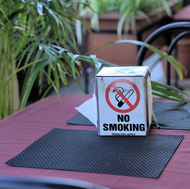 No Smoking Sign At A Restaurant