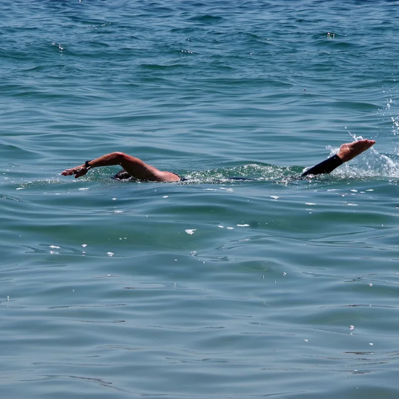 Swimmer in the ocean