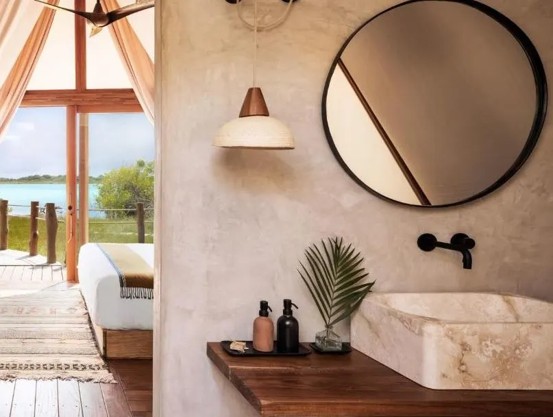 Room and Bathroom at Habitas Bacalar