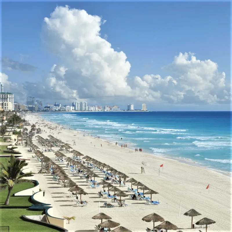 Cancun Beaches Along the Coast in the Hotel Zone