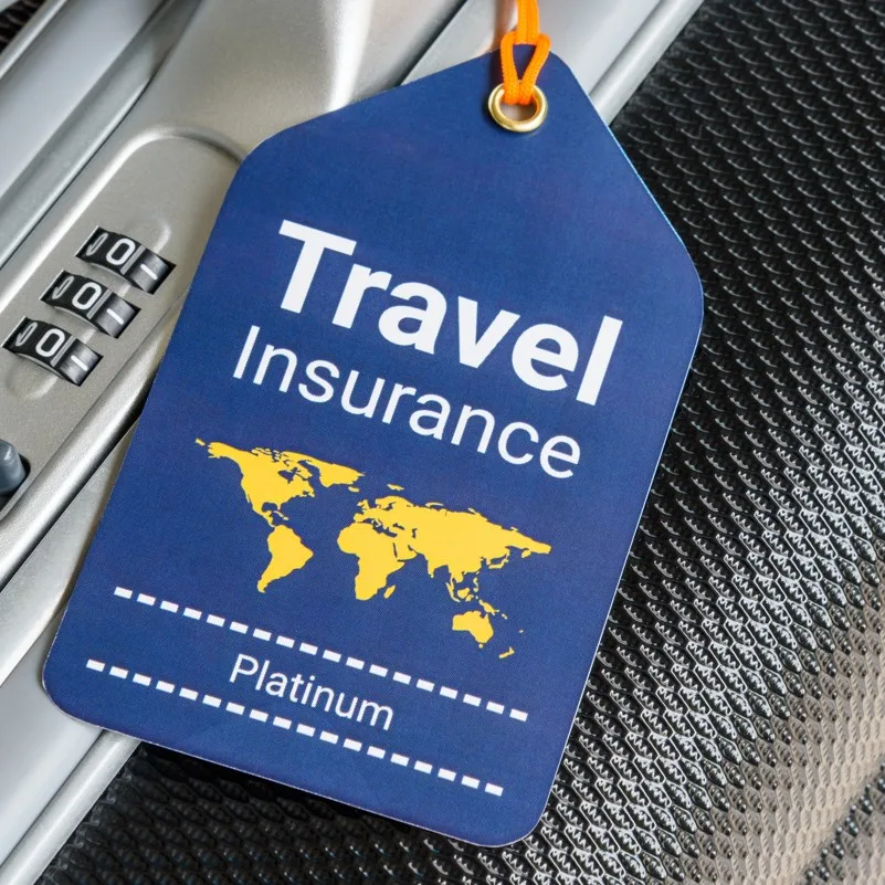 Travel insurance suitcase tag