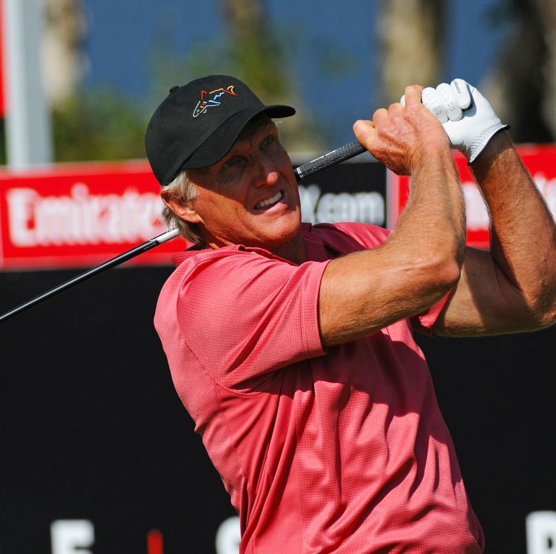 Famous Golfer Greg Norman Teeing Off At An Event In Sidney Australia