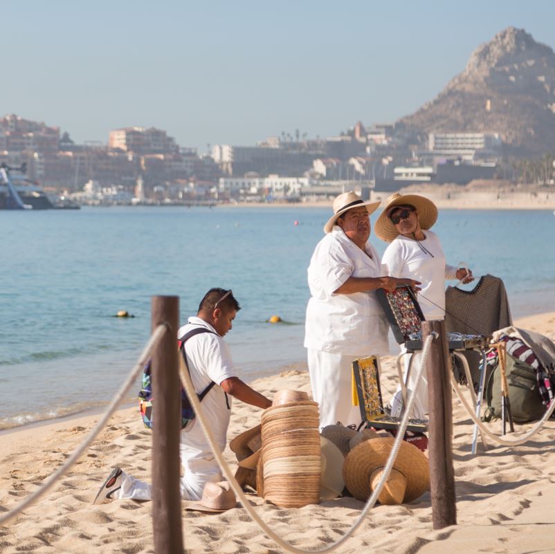 Beach vendors on Los Cabos beach
