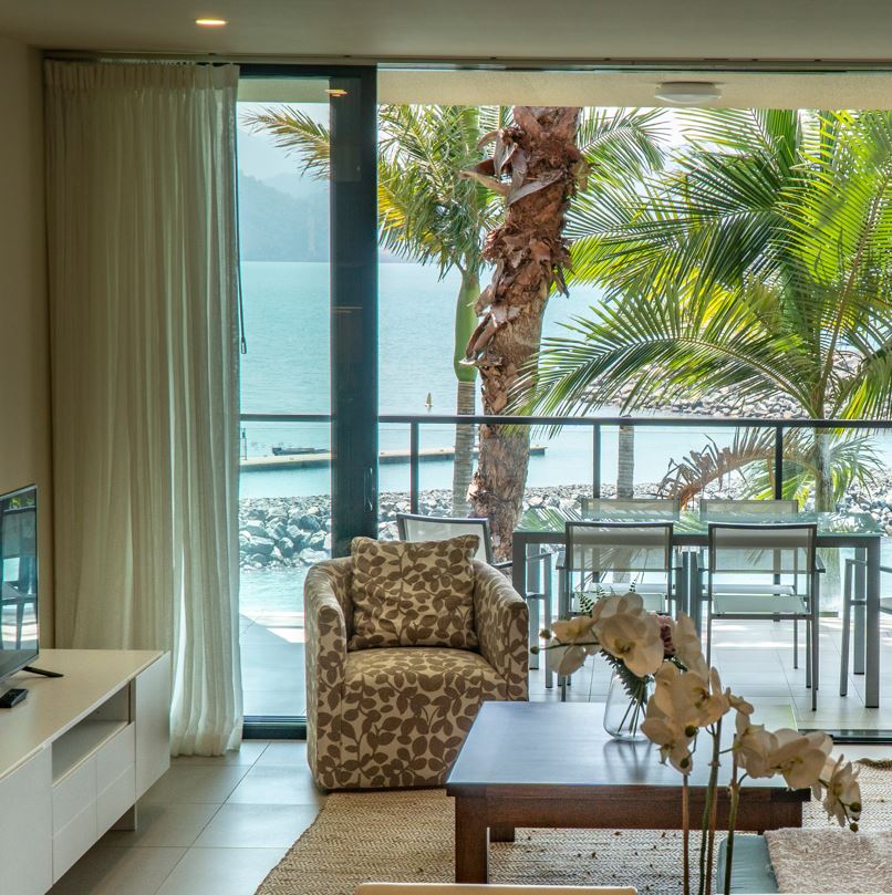 Hotel suite with a beachside terrace