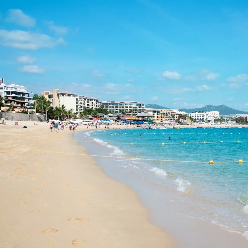 Tourists on a Beautiful Beach in Cabo San Lucas, Mexico