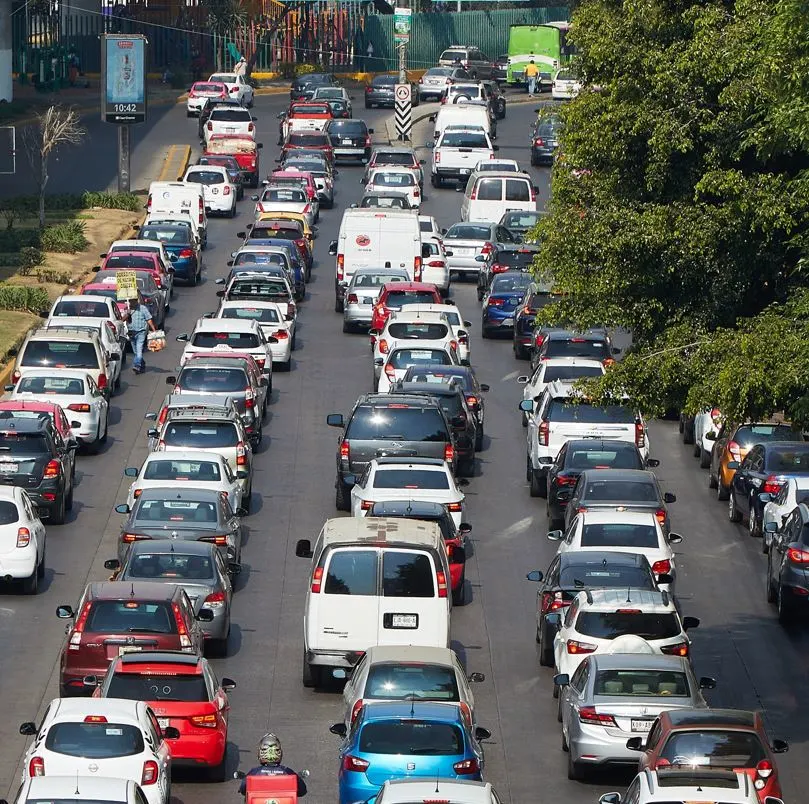 street filled with traffic in Mexico