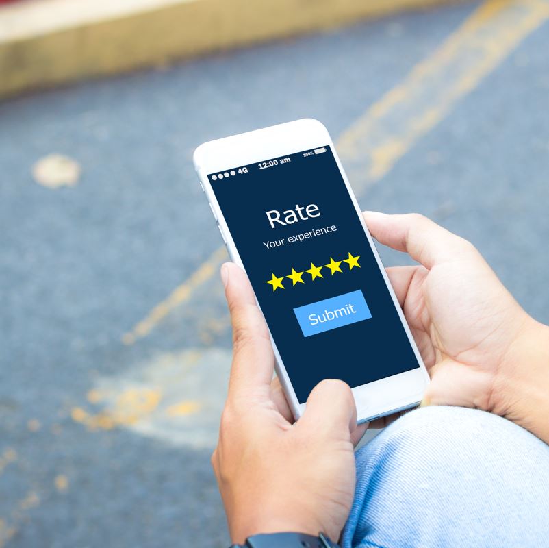 5 star rating on a phone app