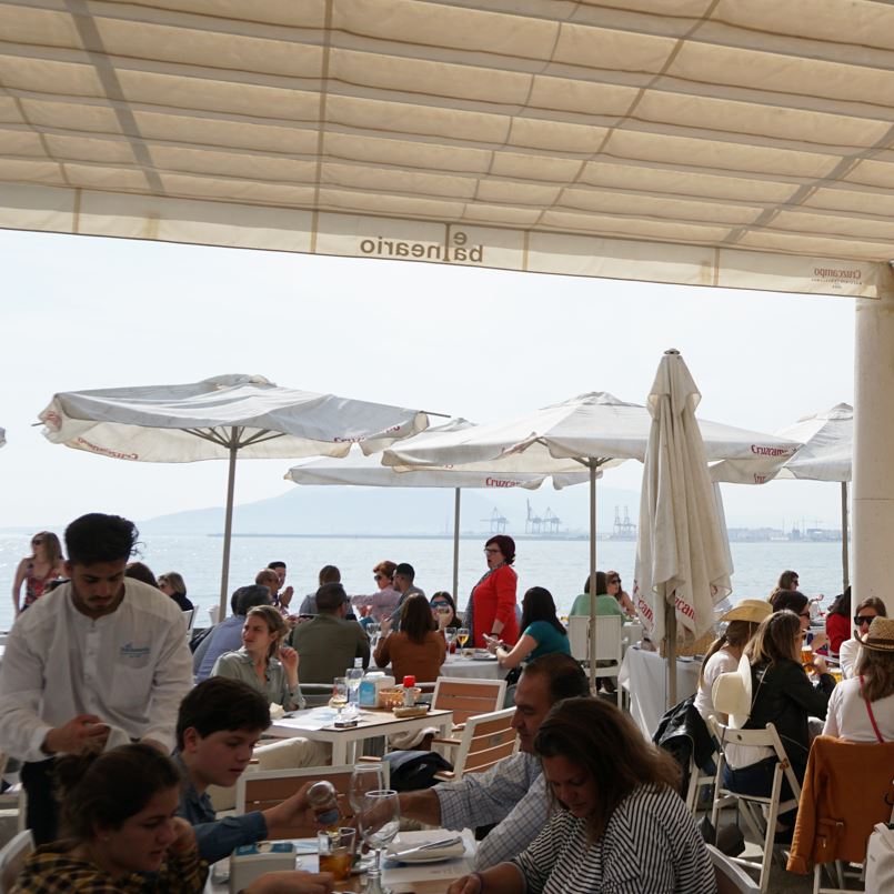 Packed Restaurant By The Beach