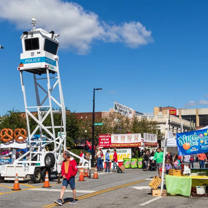 Police WatchTower At An American City