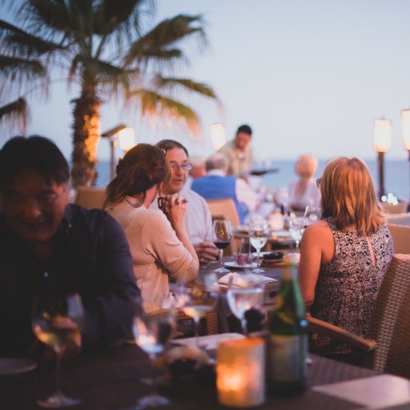 Tourists Dining at an Outdoor Restaurant in San Jose del Cabo