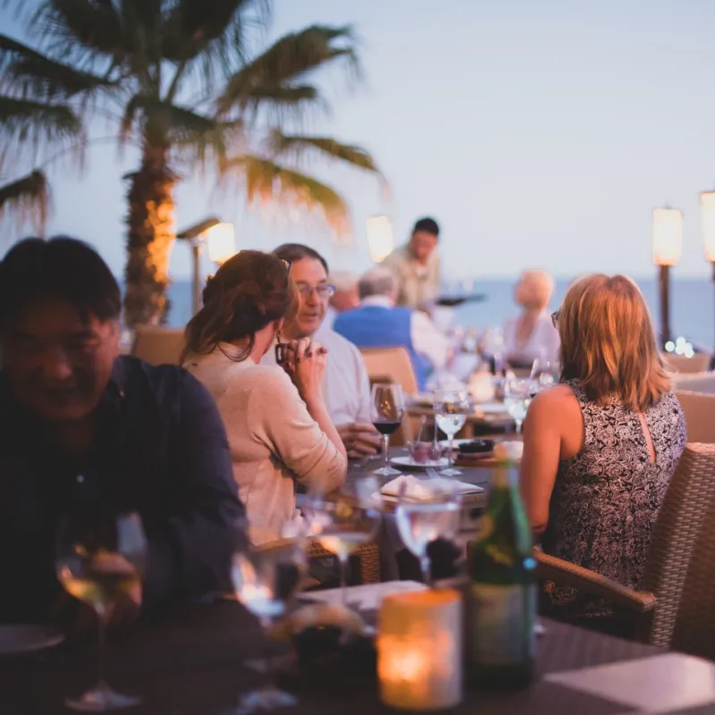 Tourists Dining at an Outdoor Restaurant in San Jose del Cabo