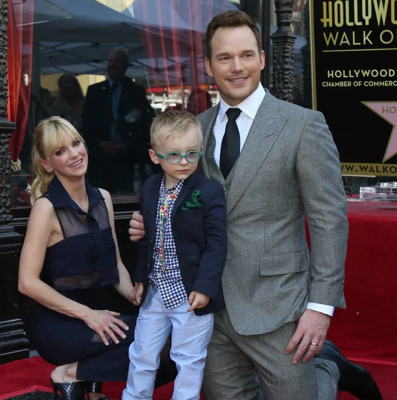 Chris Pratt, Anna Farris and Their Son At The Unveiling of Chris' star in the Hollywood walk of fame