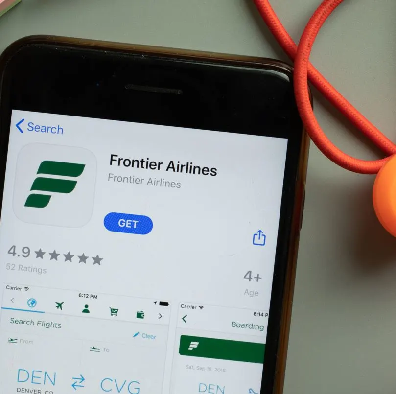 Frontier Airlines App On Phone