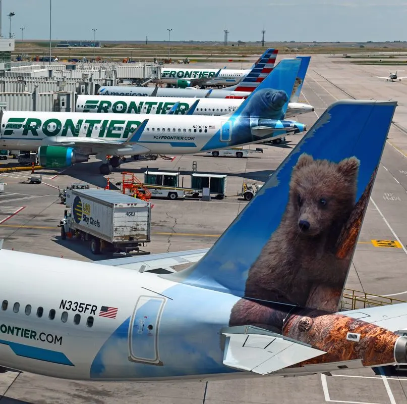 Fronteir Airlines Planes On The Tarmac