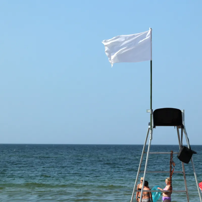 White Beach Warning Flag