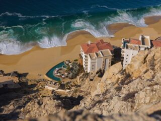 Aerial view of beach in cabo