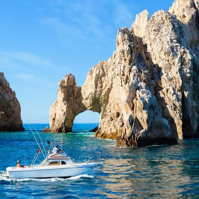 Boat riding around the area near the Los Cabos arch