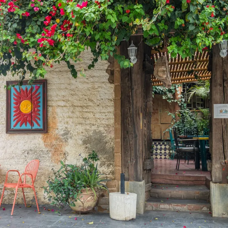 Restaurant on a Street in Todos Santos, Mexico