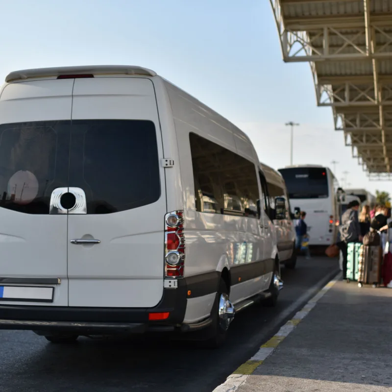 Shuttle Outside of An Airport