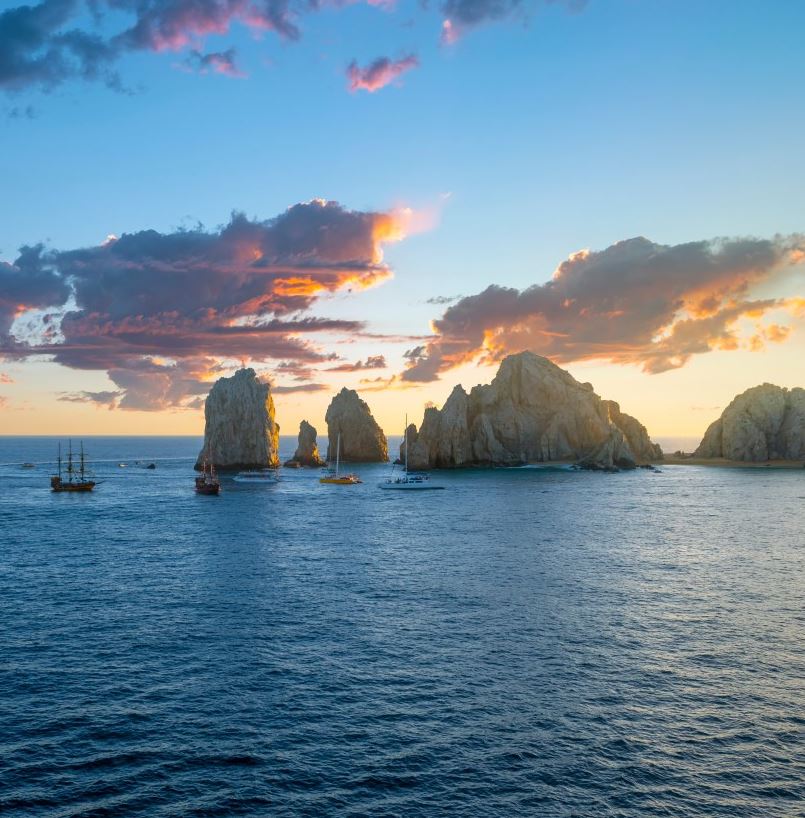 Sunset view at Lands End in Los Cabos