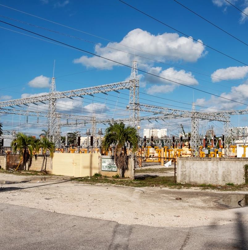 Transmission towers and voltage center of CFE in Mexico