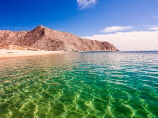 The bay of Cabo Pulmo, where the desert meets the sea, Baja California Sur, Mexico.