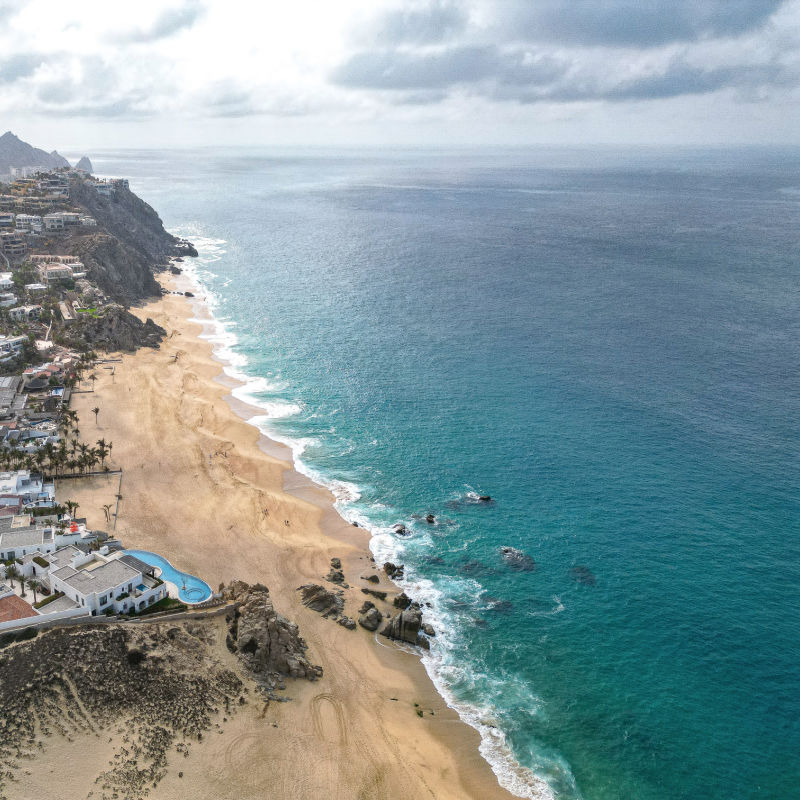 Aerial View of Pedregal Beach in Cabo San Lucas, Mexico