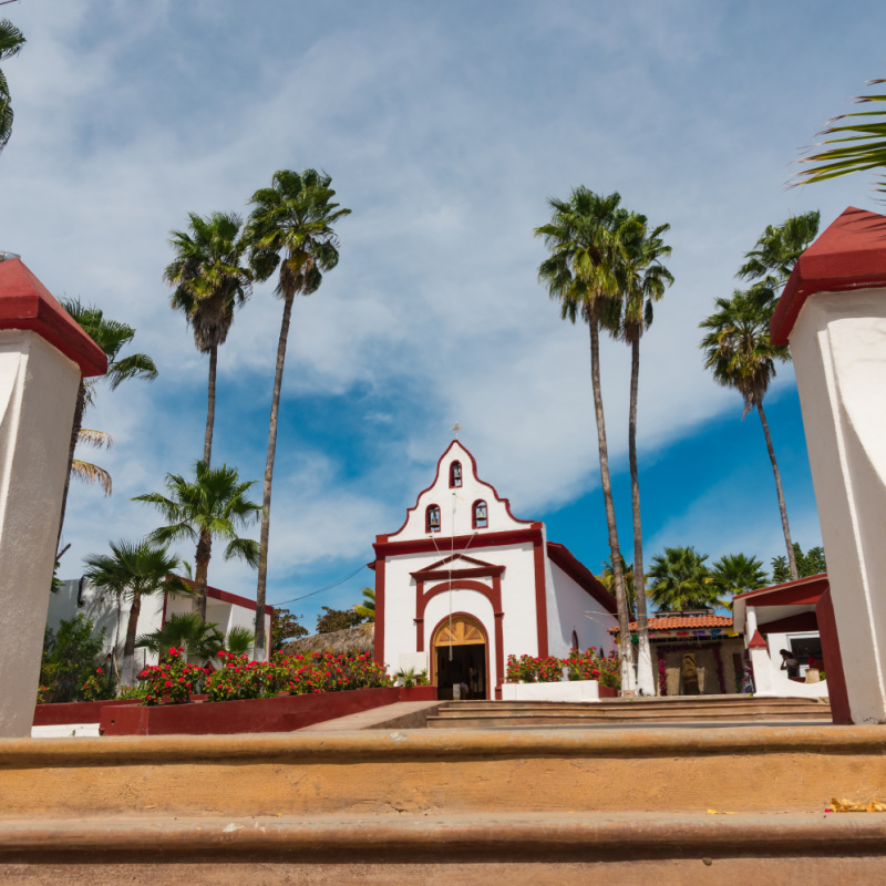 Church in the Town of Miraflores in Baja California Sur, Mexico