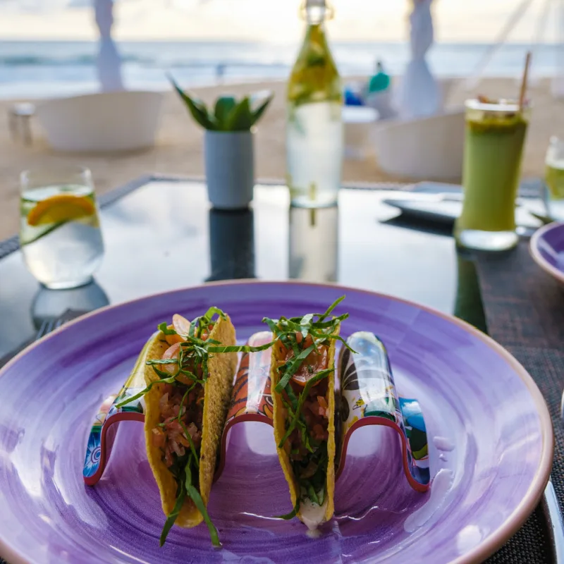 tacos at beachside restaurant