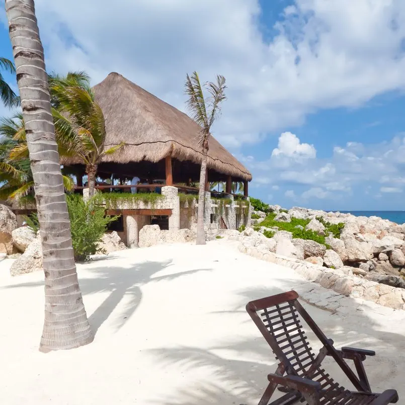 Beachside Restaurant Overlooking A Cliff