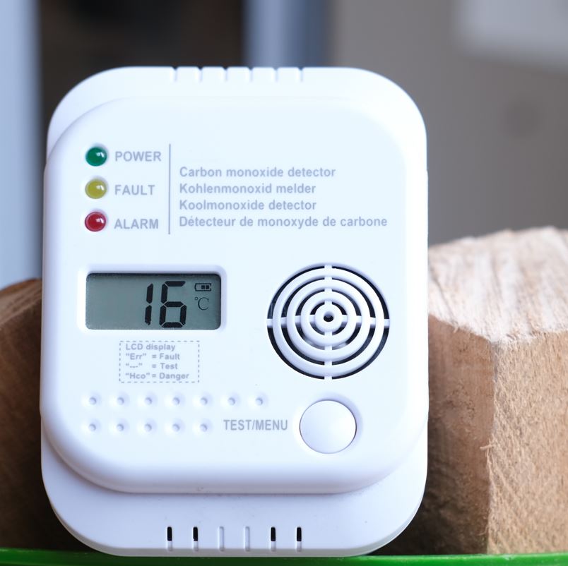 Carbon Monoxide Detector In A Bucket