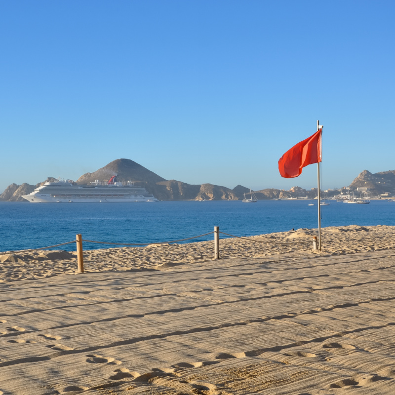 Los Cabos Beach with a Red Flag Warning