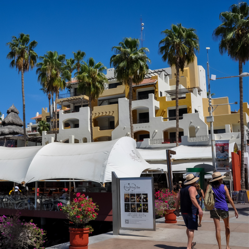 Tourists Walking Near a Cabo San Lucas Restaurant