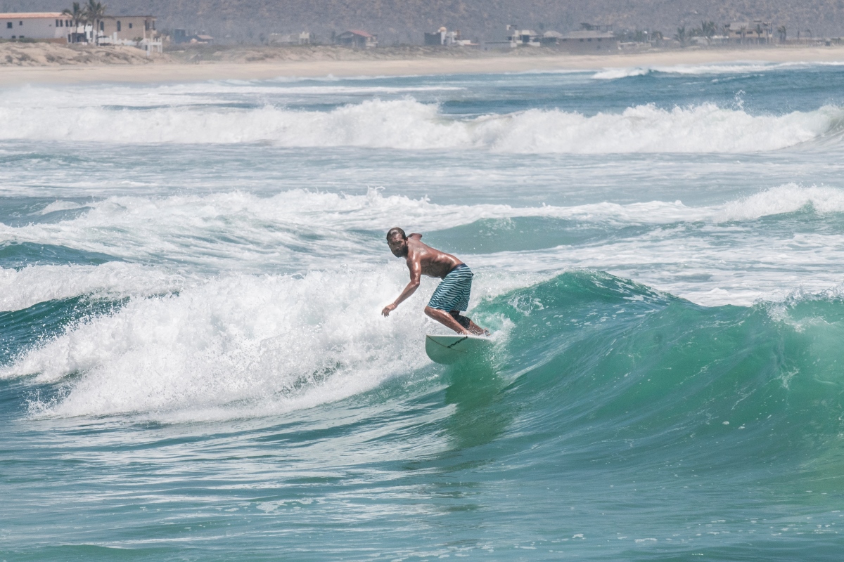 pacific ocean waves at Los Cerritos beach, Todos Santos, pueblo magico or magic town