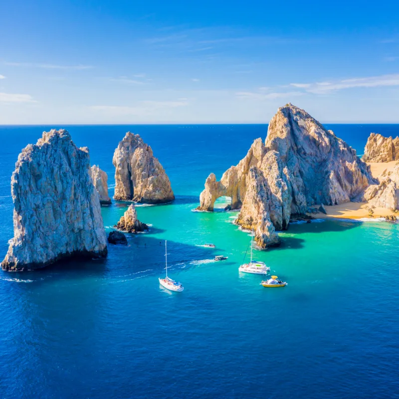 aerial view of el arco in cabo