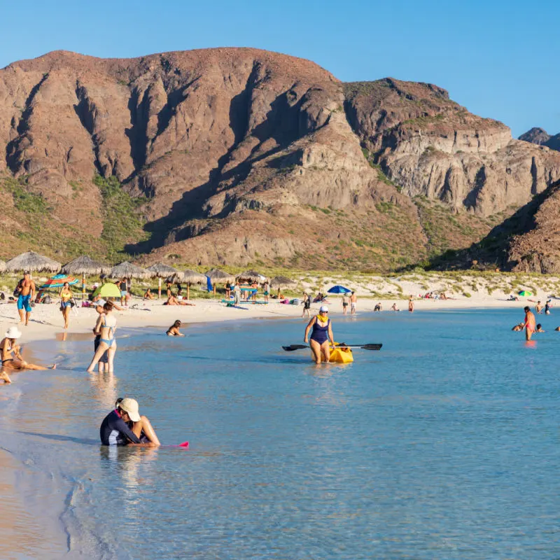 beachgoers in la paz