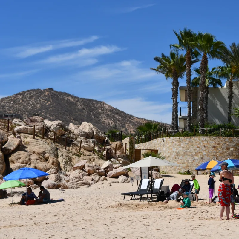 beachgoers in los cabos
