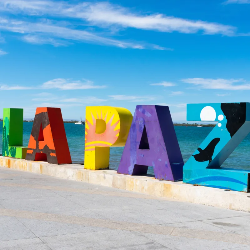 The Laz Paz sign on the malecon