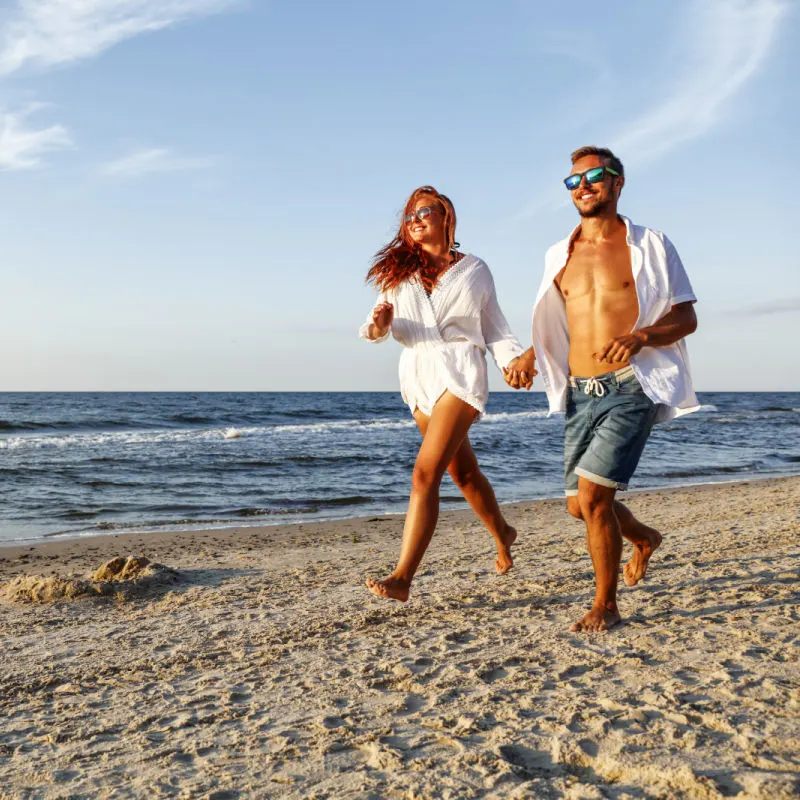 couple walking on the beach